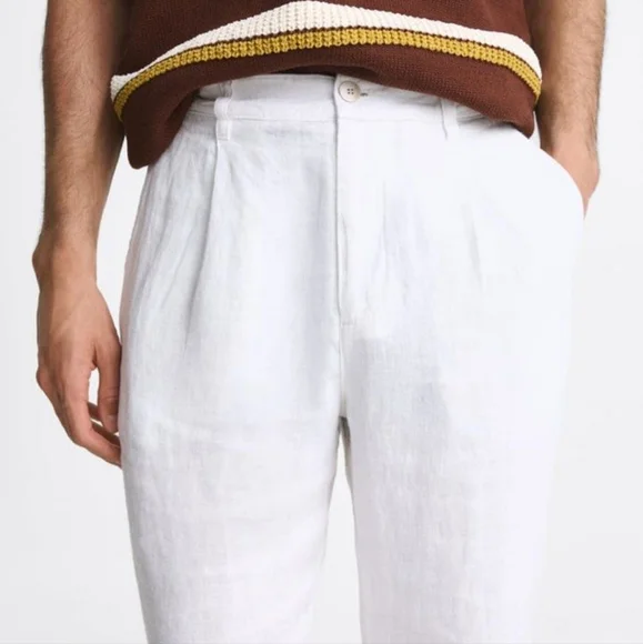 ZARA 100% LINEN PANTS SIZE 30 - Picture 3 of 7